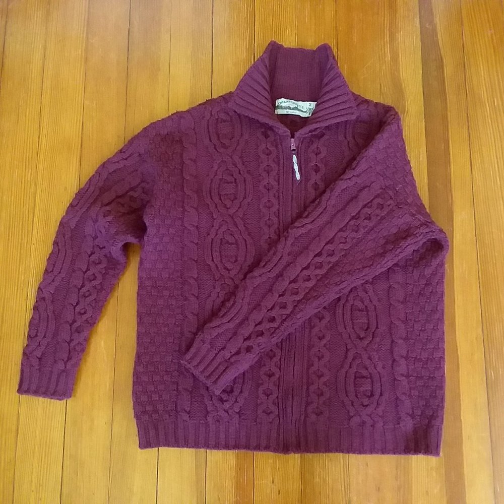 Irish Merino Wool zip sweater